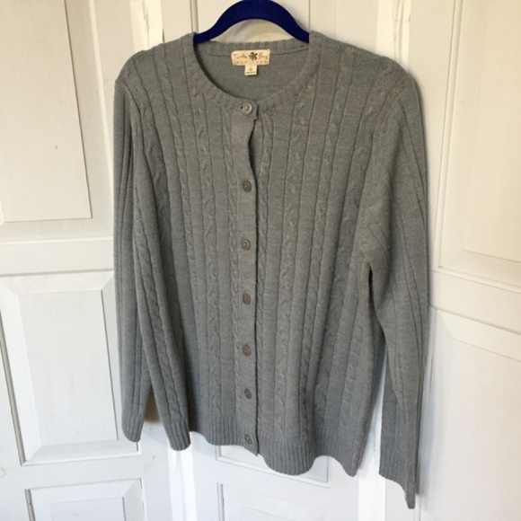 Turtle Bay Gray Cable Knit Cardigan Sweater - Picture 7 of 15
